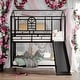preview thumbnail 2 of 16, Modren Twin Over Twin Metal Bunk Bed House Bed With Slide,Solid Construction for Bedroom
