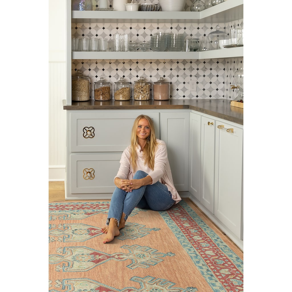 Charlotte Collection Peach Hand Tufted Indoor Area Rug