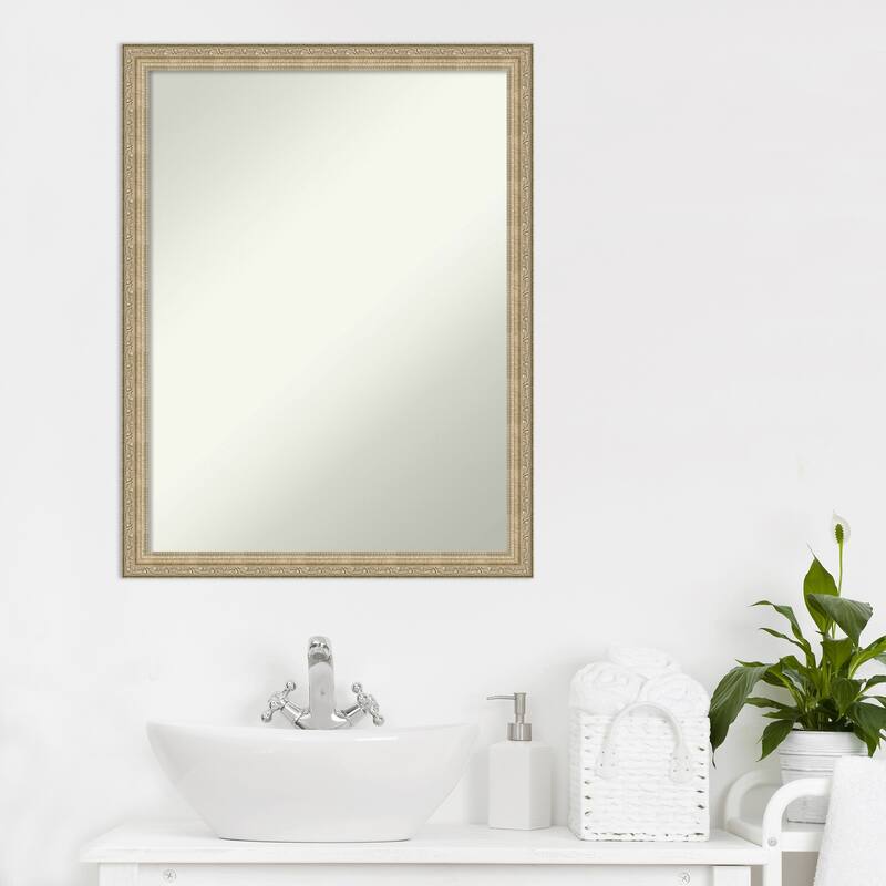 Non-Beveled Bathroom Wall Mirror - Paris Champagne Frame