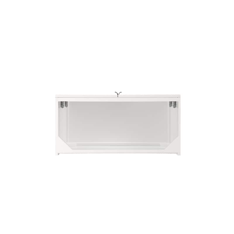 James Martin Vanities Columbia 31.5" Single Vanity, Glossy White with White Glossy Composite Stone Top