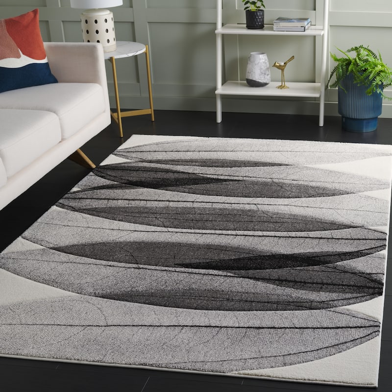 SAFAVIEH Hollywood Mergita Mid-Century Modern Abstract Rug - 8' x 10' - Ivory/Grey - Rectangle