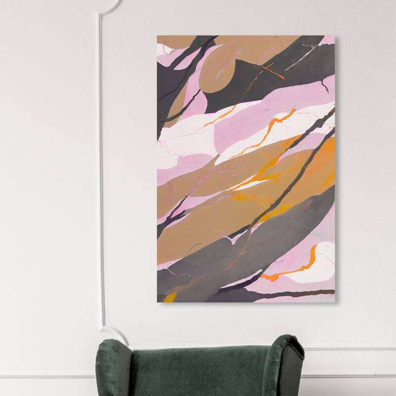 Wynwood Studio Canvas Abstract Twillight Vissage Brown and Tan Rustic Wall Art Canvas Print - 45 x 30