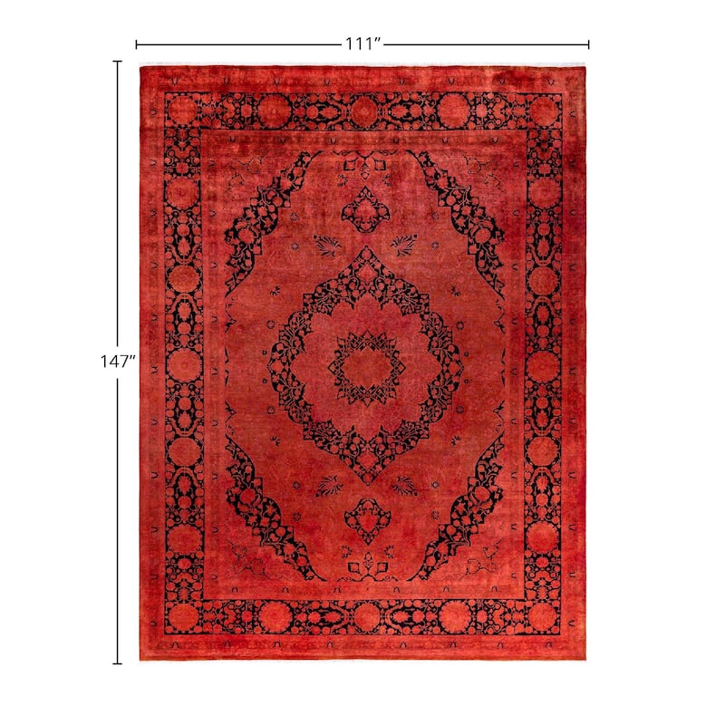 Contemporary Overdyed Wool Hand Knotted Area Rug - 9' 3" x 12' 3"