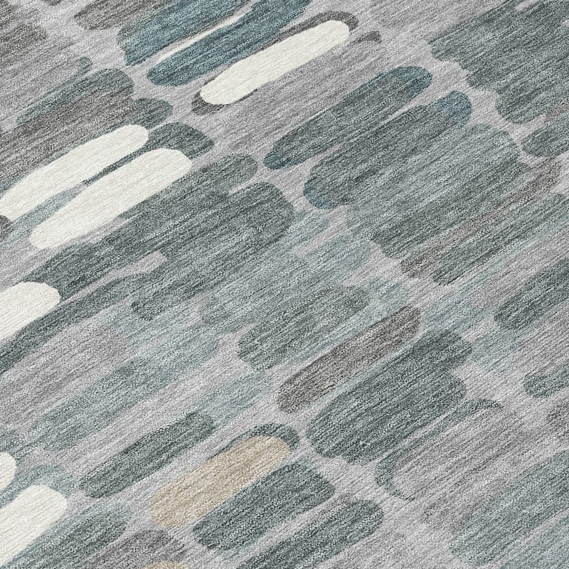 Machine Washable Indoor/ Outdoor Modern Caps Chantille Rug