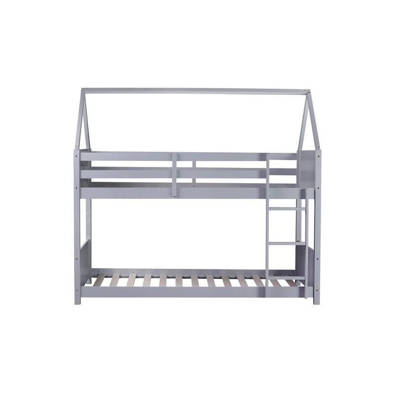 Twin Over Twin House Floor Bunk Bed