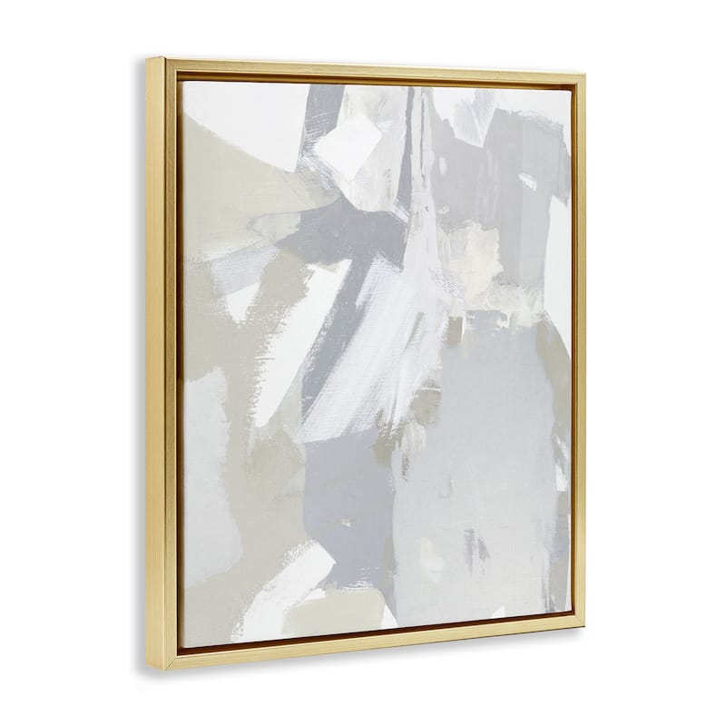 Stupell Neutral Tones Grey & Beige Framed Floater Canvas Wall Art Design By Rachel Springer