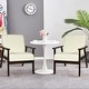 preview thumbnail 51 of 64, Costway Set of 2 Fabric Accent Armchair Solid Wood Upholstered Lounge - See Details