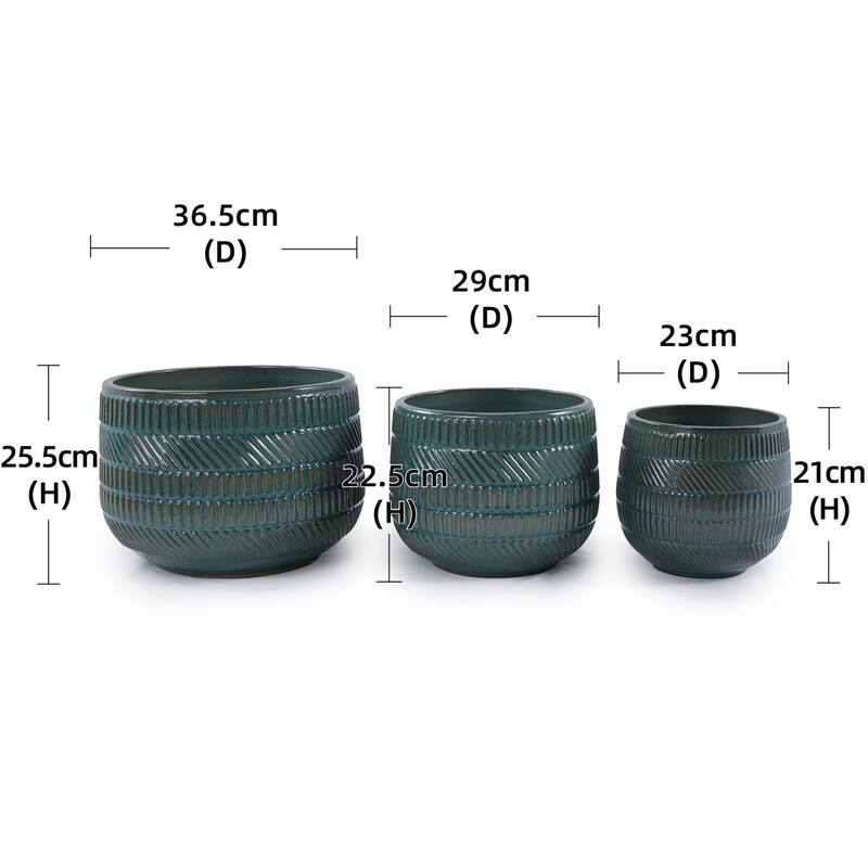 Modern Ceramic Flowerpot (Set of 3)