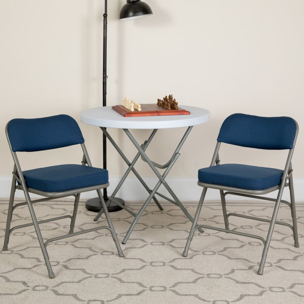 Set of 4 HERCULES Series Metal Folding Chairs with Padded Seats
