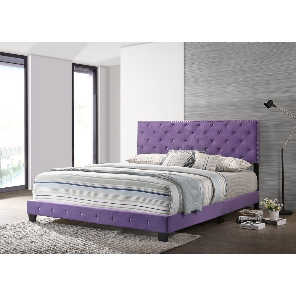 Purple bed frame king sale