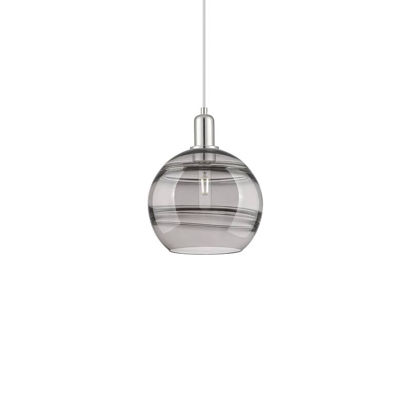 Innovations Lighting 716-1P-13-10 Rochester Pendant Rochester 10" Wide - Polished Nickel / Light Smoke