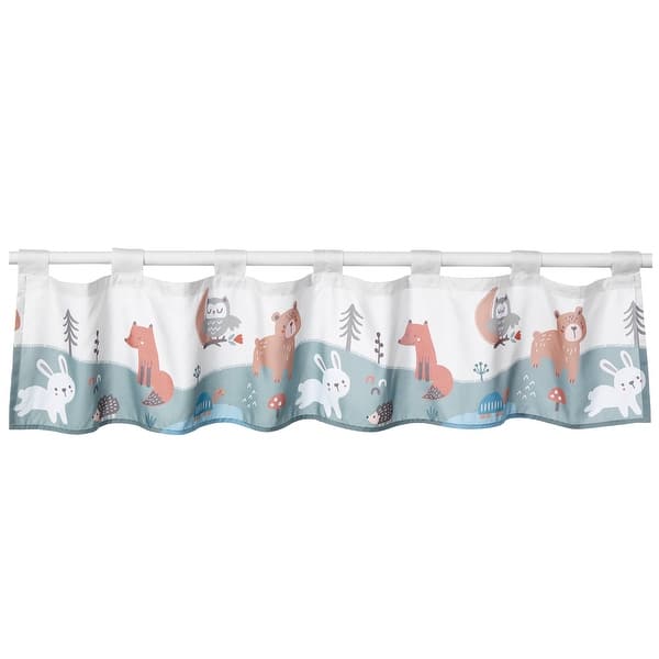 slide 2 of 3, Bedtime Originals Animal Alphabet Sage Green/Cream Nursery Window Valance