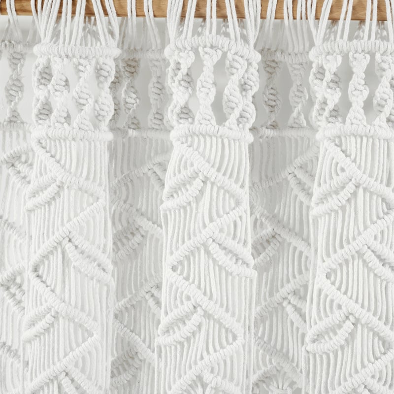 Lush Decor Boho Macrame Leaf Cotton Window Curtain Single Panel - 84" x 40"