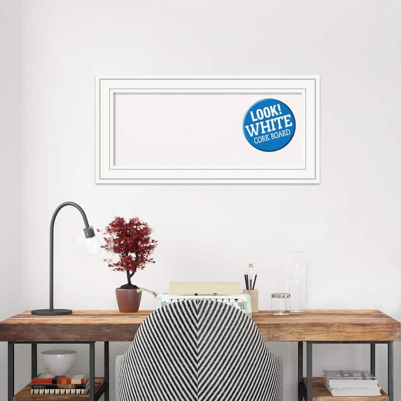 Framed White Cork Board, Craftsman White