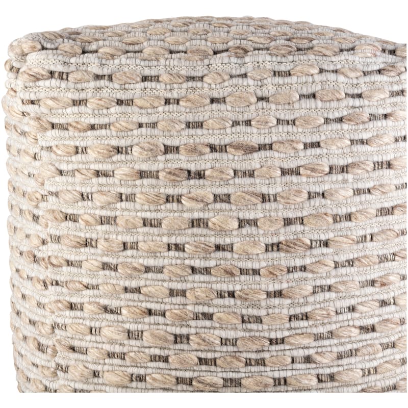Artistic Weavers Belknap Textured Wool Global 18-inch Pouf