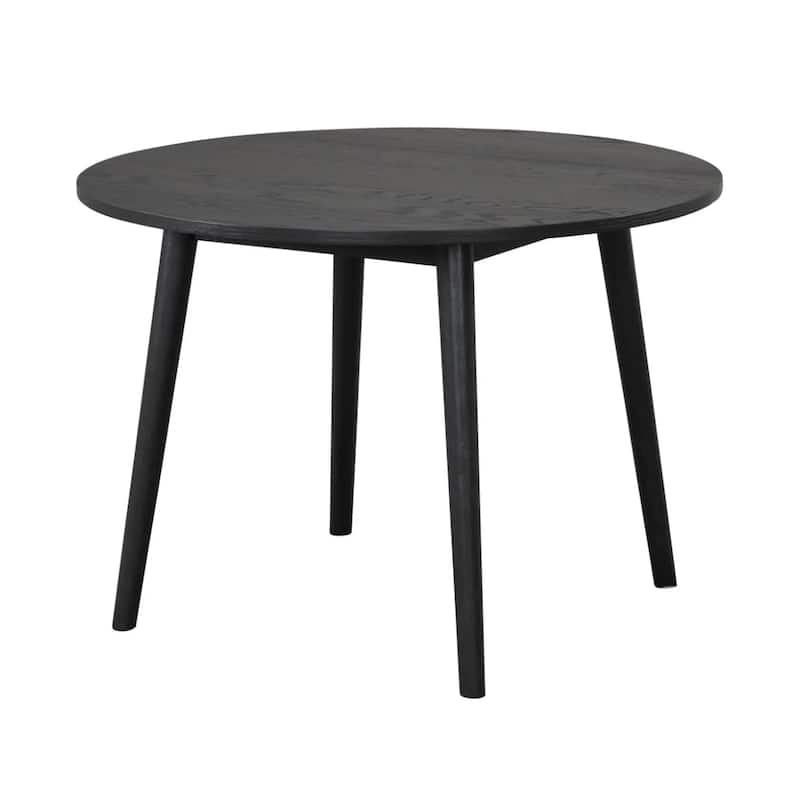 Yely 5pc Dining Table with 4 Windsor Chairs Set, Black Rubberwood