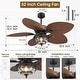 preview thumbnail 6 of 64, 44"/52" Palm Leaf Tropical Ceiling Fan with Light and Remote,Indoor and Outdoor Ceiling Fan,Waterproof