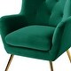 preview thumbnail 67 of 141, Eusebio Tufted Velvet Accent Chair with Wingback, Arms, and Metal Gold Legs for Living Room or Bedroom by HULALA HOME