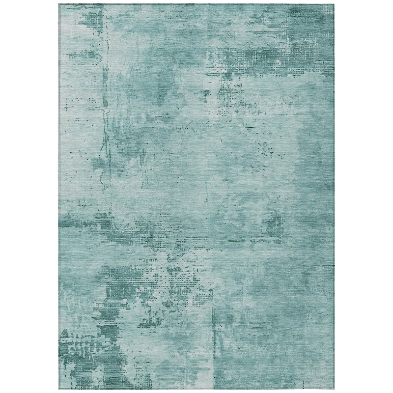 Machine Washable Indoor/ Outdoor Abstract Modern Chantille Rug