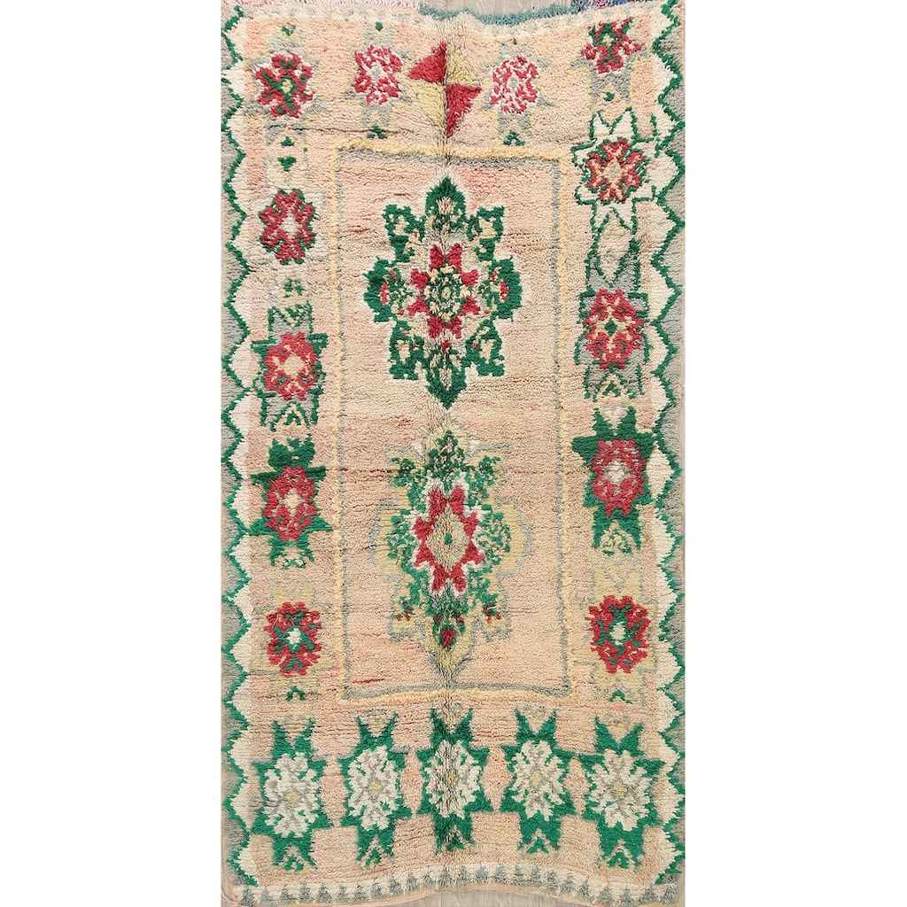 Decorative Tribal Moroccan Oriental Area Rug Wool Handmade Carpet - 5'8" x 9'7"