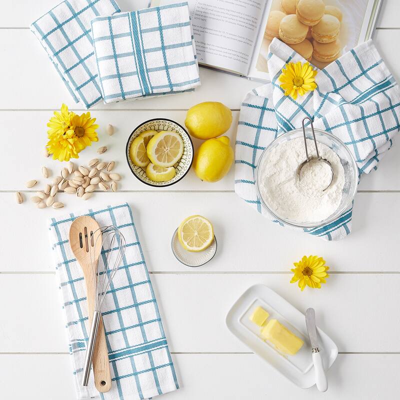 DII Artichoke Windowpane Terry Dishtowel (Set of 4)