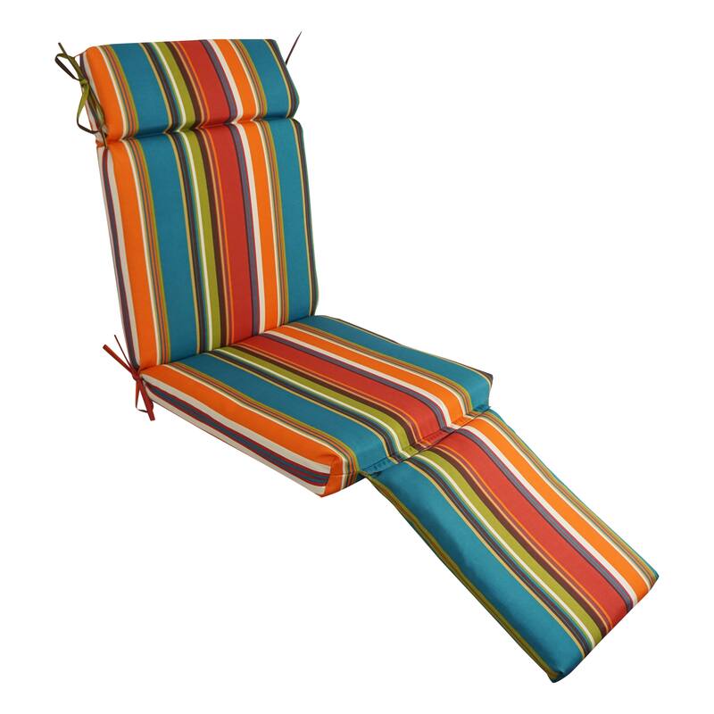 Blazing Needles Steamer Deck Outdoor Lounger Cushion - 72 x 20 - Westport Teal