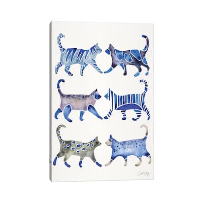 iCanvas "Blue Cat Collection" by Cat Coquillette Canvas Print