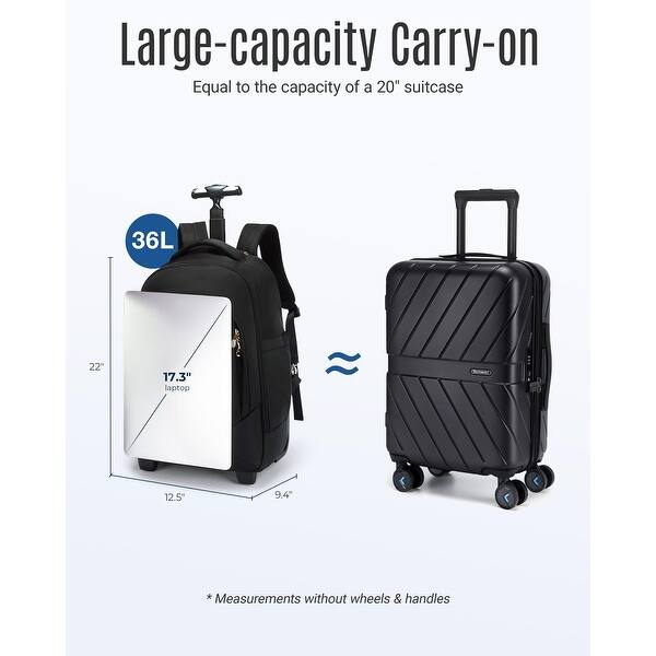 Rolling Travel Backpack, Water-Resistant Travel Laptop Backpacks with Wheels  for Adults, 17 Inch - Bed Bath & Beyond - 42714754
