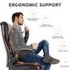 preview thumbnail 13 of 19, Ergonomic High Back Office Chair, Swivel Task Chair with Adjustable Flip-up Armrest, PU Leather Computer Desk Chairs with Wheels