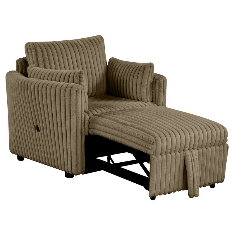 Modern Fabric Sleeper Single Sofa with USB and 2 pillows