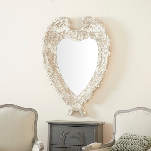 Oversized Vintage Style Heart Shaped Wall Mirror w Distressed Finish - 32 x 4 x 44. Opens flyout.