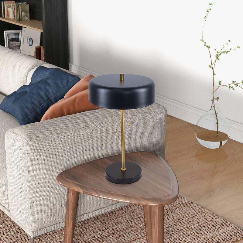 Bedroom Table Lamp Creative Romantic Warm Study Room Desk Bedside Lamp, Table Lamp with Black Outer and White Inner 110~120V