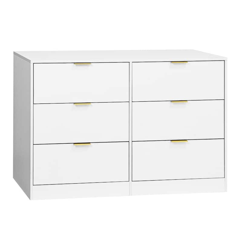 Simply Modern 6-Drawer Dresser, Chest of Drawers for Bedroom, Living Room, Hallway, and Entryway - Large Storage Cabinet