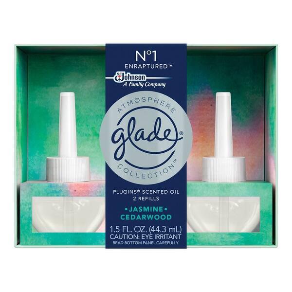 Shop Glade 77238 Atmosphere Collection Plugins Air Freshener Oil Refill Jasmine Cedarwood 1 5 Oz Overstock 15073620