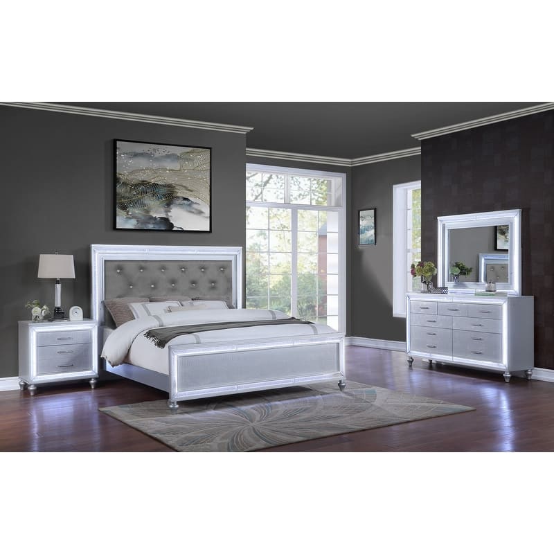 Giana Crystal Tufted Headboard w/LED lights