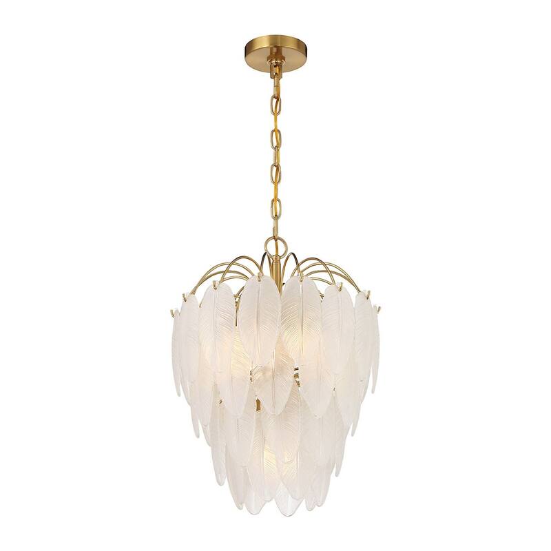 Warm Brass Five Light Chandelier from the Boa Collection
