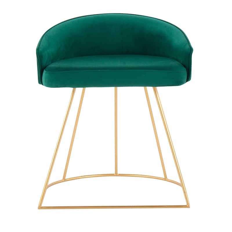 Silver Orchid Haid Velvet Upholstered Vanity Stool - Green