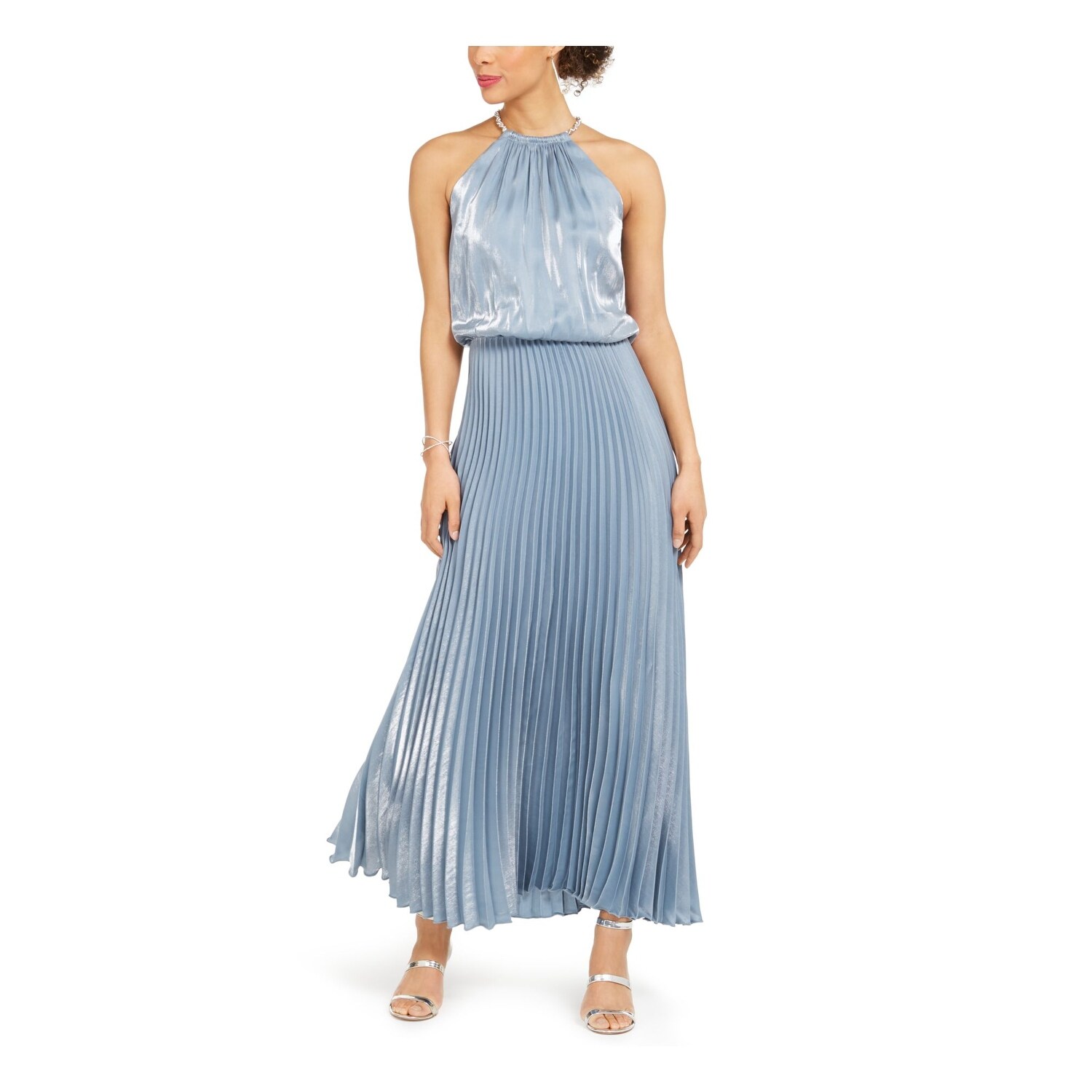 msk pleated maxi dress