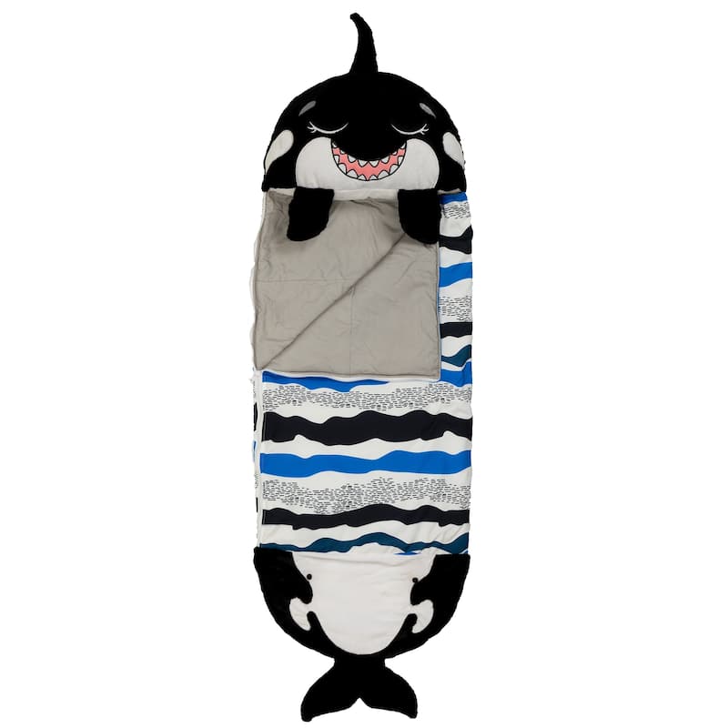 Happy Nappers: Pillow & Sleepy Sack: Large - Ozzy The Black Shark -7+ - Black