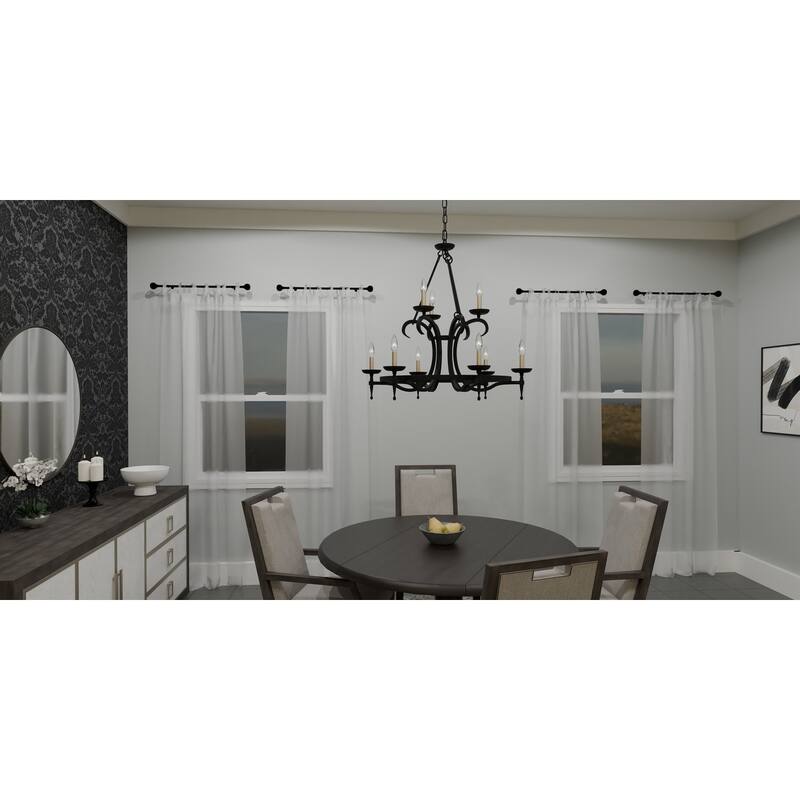 Octavia 9-Light Earth Black Chandelier