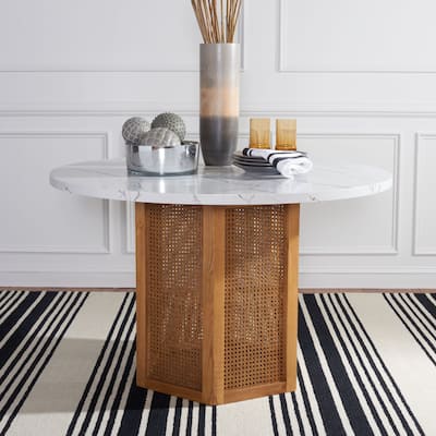 SAFAVIEH Mozell Cane Dining Table - 47.3" W x 47.3" L x 28.8" H - 47Wx47Dx29H