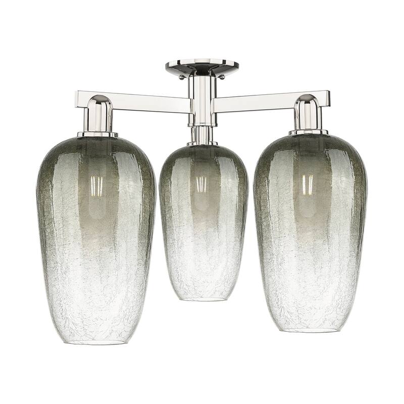 Innovations Lighting Downtown Urban - Brookhaven Flute - 3 Light 25" Semi-Flush Mount