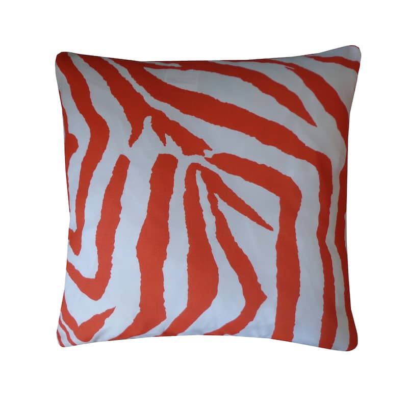 Jiti Outdoor Waterproof Casual Animal Zebra Patterned Square Throw Pillows Cushions for Pool Patio Chair 20 x 20 - Orange/White