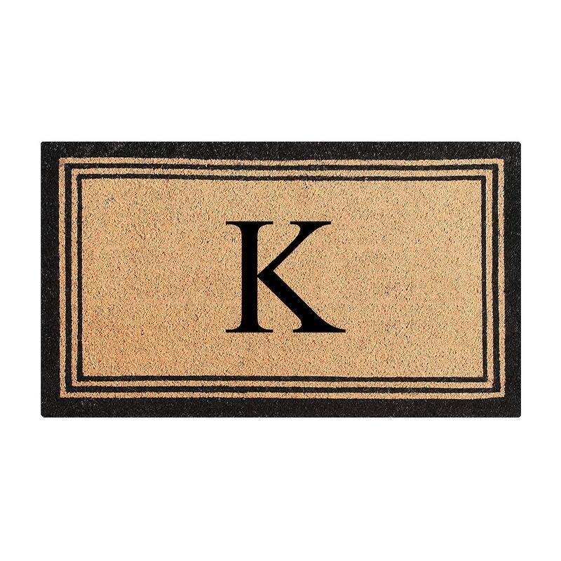 A1HC Natural Coir Monogrammed Heavy Duty PVC Backing Doormat