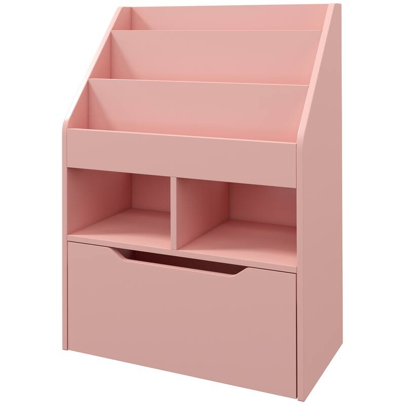 Kids Bookshelf and Toy Storage Organizer,with Storage Drawer for Books,with Wood Drawer,for Bedroom,Playroom,Nursery