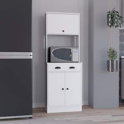 White 2-Cabinet Kitchen Pantry