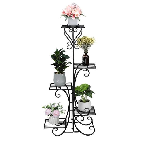 Metal Plant Shelf Stand 5 Tier Shelves Indoor Outdoor Bed Bath