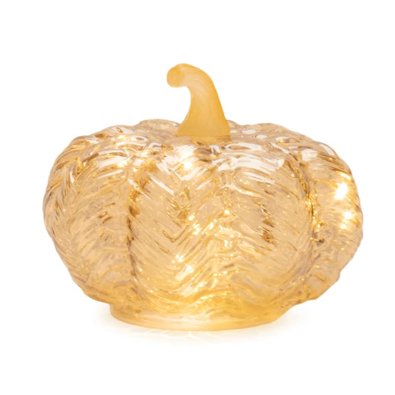 LED Mercury Glass Pumpkin Décor (Set of 3) - N/A