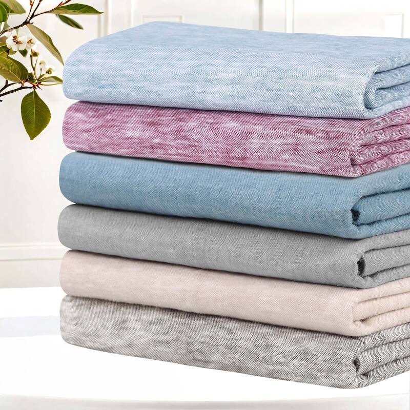 Superior Melange Flannel Cotton Pillowcases, Set of 2