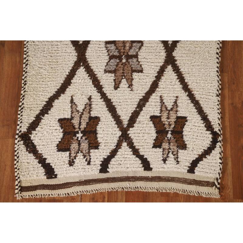 Natural Dye Anatolian Oriental Runner Rug Hand-knotted Wool Carpet - 3'5"x 10'7"